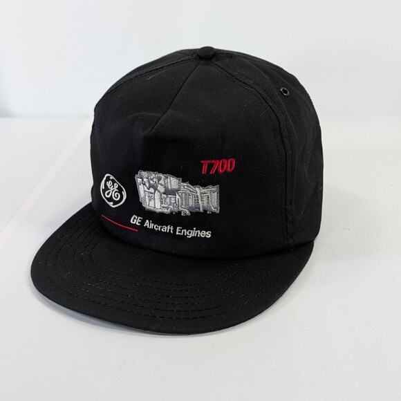VTG GE T700 Aircraft Engines Trucker Snapback Cap Hat Black P Brand USA - Picture 1 of 9